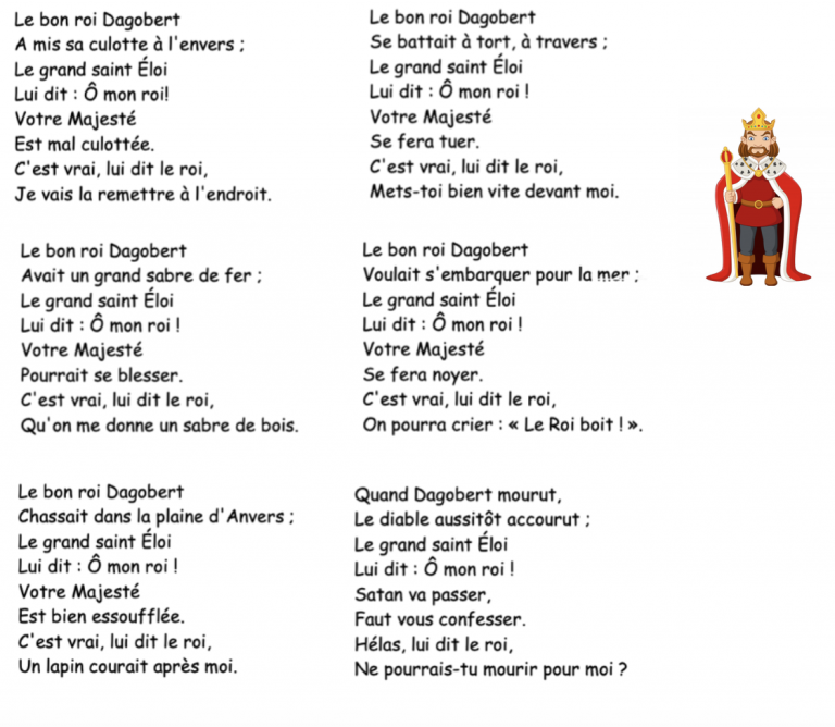 Le Bon Roi Dagobert - Paroles Maternelle
